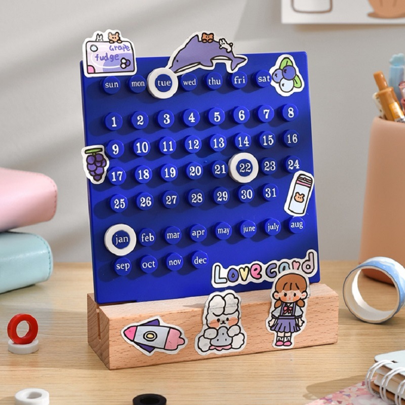 Anillo calendario perpetuo azul [Sin pegatinas]