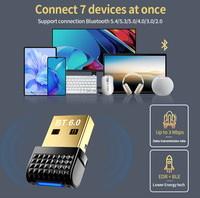Adaptador BT 6.0 de Última Generación para PC Portátil, Mini Adaptador USB Inalámbrico para Computadora de Escritorio con Windows 11/10/8.1, Conexión Plug & Pair