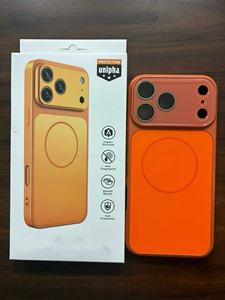 Nuovo Arrivo: <span class=keywords><strong>Cover</strong></span> Magnetica Opaca in Vetro <span class=keywords><strong>Arancione</strong></span> per <span class=keywords><strong>iPhone</strong></span> 17 14 15 16 <span class=keywords><strong>Pro</strong></span> Max con Pellicola Protettiva per Lente e Confezione in Carta - Product Image 1