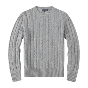 Suéter de Invierno 2026, Nuevo, Personalizado con Logotipo Bordado en la Parte Delantera, de Algodón, Cuello Redondo, Corte Ajustado, Estilo Old Money, Marca Laure - Product Image 1
