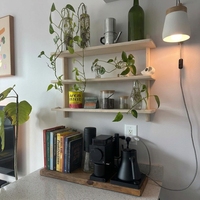Étagère murale flottante en bois 4 pièces personnalisable en usine, robuste, écologique et durable pour salle de bain
