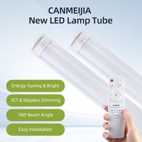 Lampu LED Linear Aluminium Sensor Dalam Ruangan, Lampu Malam Kecerahan Tinggi, Remote Control, Lampu Tabung LED Tiga Warna, Lampu Batten LED