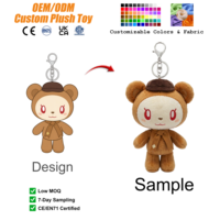 Fabricant de jouets en peluche, porte-clés en peluche miniatures mignons personnalisés, porte-clés mascotte, jouets en peluche animaux personnalisés