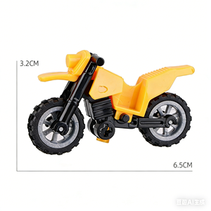 Set de Accesorios para Motocicleta de Bloques de Construcción, Compatible con Mini Figuras de Acción, Estilos de Motocicleta Todoterreno, Motocicleta No Eléctrica - Product Image 5