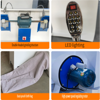 Machine de ponçage et de polissage de semelles de chaussures à double tête haute vitesse avec aspiration des poussières et ébavurage des bords pour usine de fabrication de chaussures