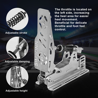 SIMSONN Simulator Balap PC Hemat Biaya Pedal USB PRO-P3 Bahan Stainless Steel dengan Setir Game untuk Game PC