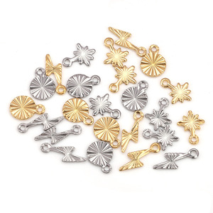 Stainless Steel Star Pendant With Lightning <b>Bolt</b> And Sunflower Design For Necklace Making H1371 - Product Image 1