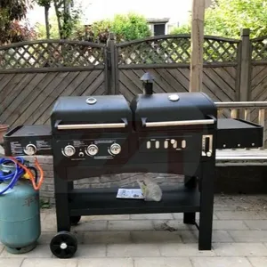 It-4518-Parrillas de barbacoa de Gas, combinación de carbón de Gas, híbrido, con quemador infrarrojo para cocina al aire libre, equipo de cocina
