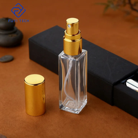 FUYI Nouveau Design Luxe Flacon de Parfum Vide en Verre Rechargeable 10ml Carré Personnalisable avec Logo Sérigraphié Pompe Vaporisateur Transparent