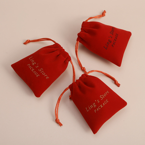 Luxurious 7x9 cm Red Velvet Drawstring Jewelry <b>Container</b> Personalised Gift Packaging for <b>Perfume</b> Cosmetics-Elegant Dust Bag - Product Image 4