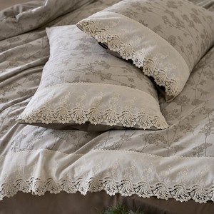 Light Wang French <b>Retro</b> 100s All-Cotton Brushed Four-Piece <b>Bedding</b> Set Autumn Winter Warm Pure Cotton Sheet Style Plants And - Product Image 4