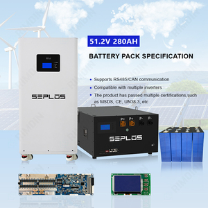 แบตเตอรี่ลิเธียม Lifepo4 สำหรับพลังงานแสงอาทิตย์ในบ้าน EU Stock Seplos 48V 280Ah 14.3KW  แบบต่อพ่วงได้ สำหรับเก็บพลังงานไฮบริดในระบบกริดและเครื่องใช้ไฟฟ้าภายในบ้าน - Product Image 6