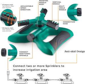 Aspersores de Agua para Césped y Jardín, Rociador de Manguera Oscilante para Áreas Grandes, Sistema de Riego Automático con Rotación de 360 Grados - Product Image 3