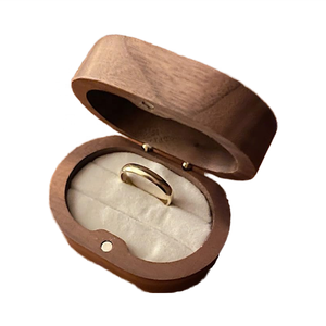 Custom Double Ring Box <strong>Personalised</strong> Oval <strong>Wooden</strong> Wedding Engagement Proposal Box for 2 Rings Display Wood Crafts Wall <strong>Signs</strong> - Product Image 3