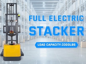 Apilador Eléctrico de Alta Eficiencia de 1500 kg, Elevador de Paletas Manual con Ruedas de PU para Carga y Almacenamiento en Pasillos Estrechos - Product Image 4