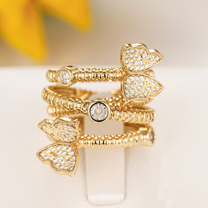 Elegante Anello a Strati con Farfalla per Donne, Gioiello da Dito in Stile Fatato alla Moda - Product Image 4
