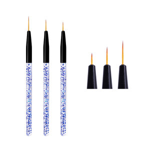 Vente en gros de 3 pinceaux à rayures françaises pour Nail Art Set 3D UV Gel Painting Liner Stylos à découper avec embouts pour outils de <span class=keywords><strong>dessin</strong></span> et de <span class=keywords><strong>manucure</strong></span> - Product Image 4