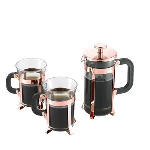 Presse française de style classique Offre Spéciale avec tasse à café 2 pièces ensemble de cafetière ensembles de thé et de café