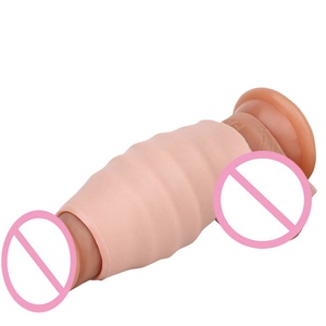 FAAK Funda de silicona realista de gran circunferencia para pene, con anillo antideslizante, para agrandamiento del pene y retraso de la eyaculación - Product Image 3
