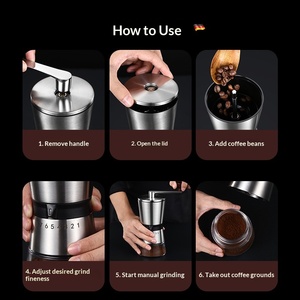 Molinillo de Café Manual con Núcleo de Cerámica Desmontable, Diseño Portátil para Granos de Café Molidos Finos o Gruesos - Product Image 3