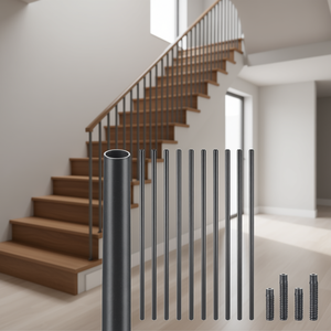 Barandillas de aluminio para escaleras de 26 pulgadas con tornillos y tapas para escaleras modernas - Product Image 2