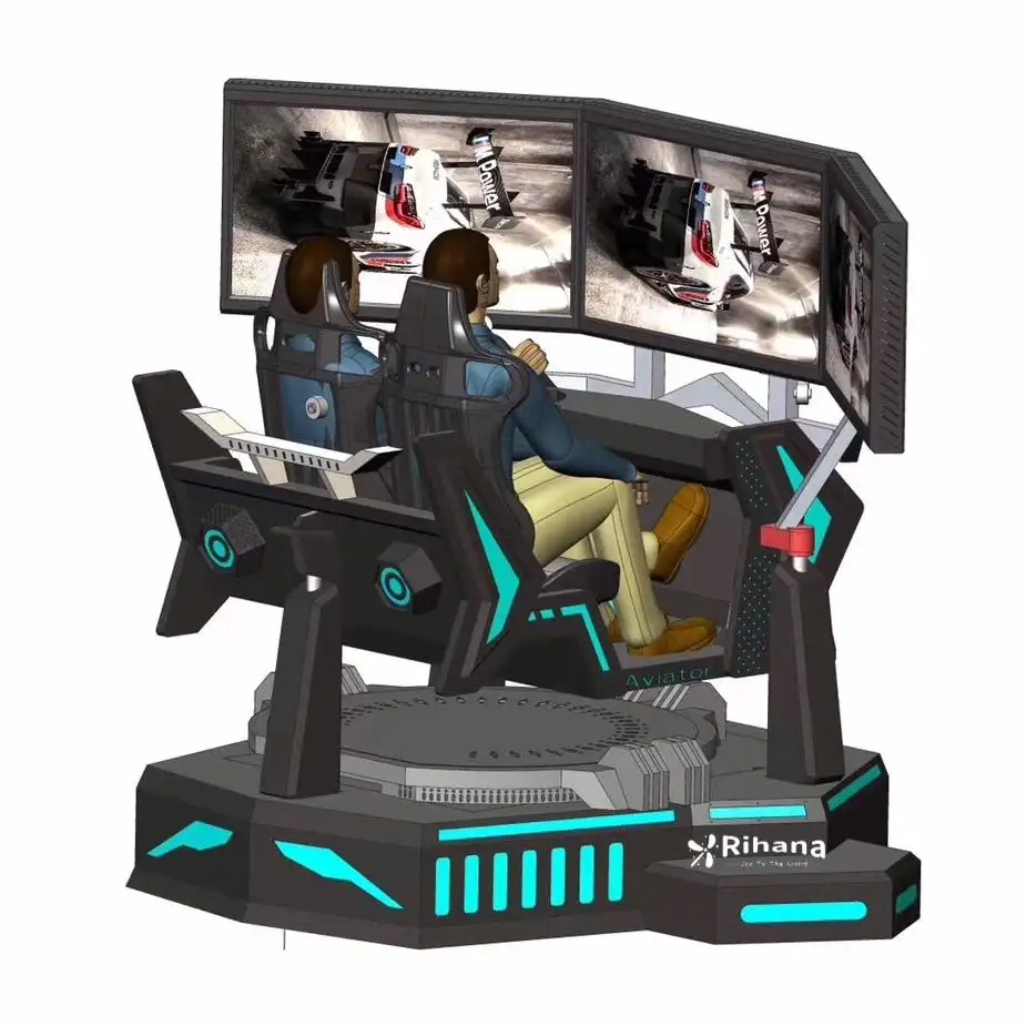 2023 nouveau design populaire vr 3 axes 3 écran simulateur de course, système de simulation, jeu de course vr à vendre