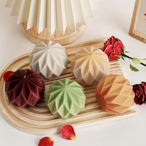 Geometric Spherical Candle Silicone Mold For DIY Candle Making Kits With Origami Shape Design For Home Decoration - Product Image 2