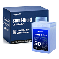 Protège-cartes rigides ultra-transparents (lot de 100) pour cartes de sport – Protège-cartes semi-rigides 35pt à chargement par le haut