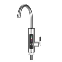 Chauffe-eau instantané pour robinet de cuisine en acier inoxydable, thermostatique, à poignée unique, affichage numérique, débit de 3L, monotrou