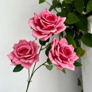 Modèle de <span class=keywords><strong>rose</strong></span> artificielle vintage Cappuccino, élégant décor de style européen, accessoire de photographie pour arrière-plan et aménagement - Product Image 3