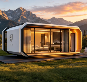 Capsule spatiale de bien-être premium au design biophilique, cabine insonorisée préfabriquée de style science-fiction, spa de luxe pour jardin - Product Image 1