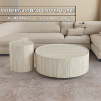 Ensemble de tables basses rondes modernes en MDF, design stable pour salon et réception de café, vente chaude, meubles de salon