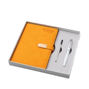 Cuaderno de Negocios Portátil A5 de Cuero Azul Daolin Beige, Simple y Elegante, con Juego de Bolígrafos, Caja de Regalo para Reuniones de Oficina, Impresión de Logotipo, China - Product Image 5