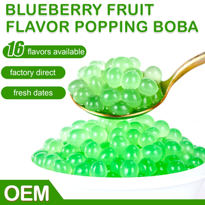 2025 OEM Multiple Flavors Green Apple Blueberry Sugar Free Jelly Bursting Juice Ball Small Bubble Bobas Pearl Tea Popping Boba - Product Image 2