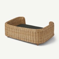Lit en rotin naturel pour animaux de compagnie, en osier, lit tissé pour chien, lit pour chat, panier rustique pour animaux de compagnie, accessoires de meubles pour chiots fabriqués au Vietnam
