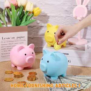 กระปุกออมสินรูปหมูน่ารัก ทำจากพีวีซีไวนิล ไม่แตกหัก ของเล่นเด็ก กระปุกใส่เหรียญการ์ตูนรูปหมู กล่องเก็บเงินเด็ก ของขวัญเด็ก ตกแต่งบ้าน - Product Image 3