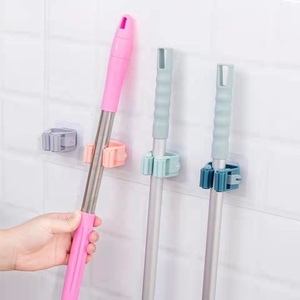 Hot selling on wall mop hook non mounted hook mop broom holder plastic mop holder