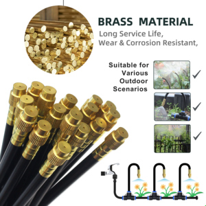 Adjustable 360. Drip <b>Irrigation</b> Kit Brass Garden Watering Fog Misting System for Lawn and House Yard Plants - Product Image 4