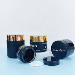 Matte Black Wide Mouth Glass Jar 1oz 5ml to 100ml Range with Lid for Cosmetics Screen Printing Surface Glass Cosmetic Jar - Product Image 2