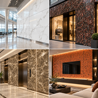 Panneau composite en aluminium marbré veiné blanc de 4 mm, revêtement PVDF, panneau ACM pour les murs extérieurs des hôtels