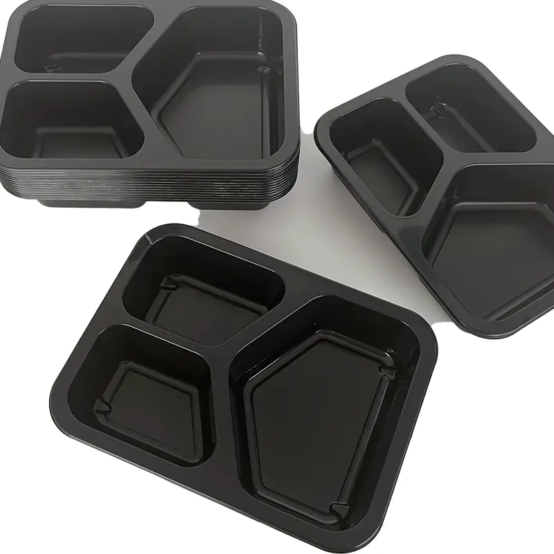 HSQY Hi-Tray hitam Ovenable CPET hitam kompartemen makanan wadah dengan penyegelan Film CPET makanan baki CPET Casserole