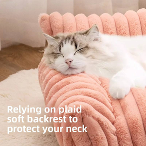 Cama cálida de invierno de lujo para gatos, casa interior suave para mascotas para gatos y perros, cueva de estilo sólido - Product Image 4