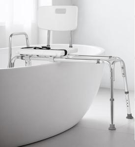 Banco de transferencia deslizante con asiento recortado, silla de ducha ajustable para bañera, silla de seguridad reversible para bañera para personas mayores y discapacitadas - Product Image 2