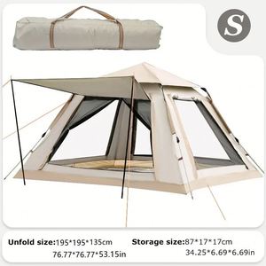 Tente de camping automatique à double couche, pliable, imperméable, pour 4-6-8 personnes, avec protection solaire, pour l'extérieur - Product Image 2