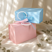 Boîte à dragées portable pour mariage, boîte à bonbons créative en forme de trapèze avec ruban, petite boîte d'emballage pour cadeaux de remerciement pour les invités