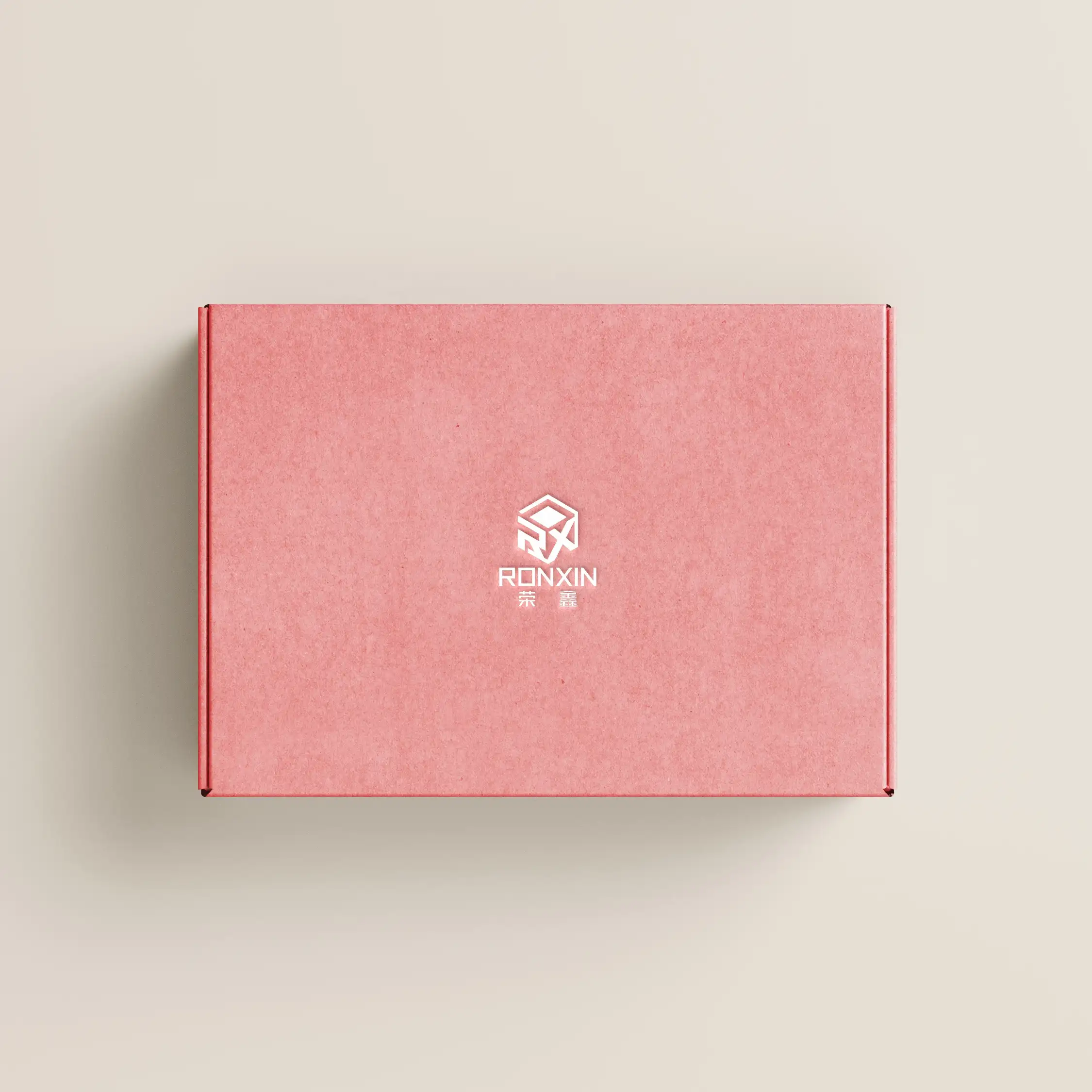 Set Hadiah Kertas Bergelombang Merah Muda Label Pribadi Paket Kotak Mailer Kustom Daur Ulang dengan Logo untuk Kotak Hadiah Kosmetik