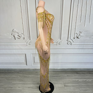 Novance Y4994 nuovi prodotti di tendenza nappe con strass abiti da ballo in oro 2025 eleganti abiti d'addio di lusso per Matric - Product Image 2