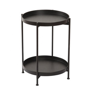 Tavolino in Metallo <span class=keywords><strong>Moderno</strong></span> per <span class=keywords><strong>Soggiorno</strong></span>, Tavolo Console per Camera da Letto, Tavolino Rotondo da Caffè - Product Image 4