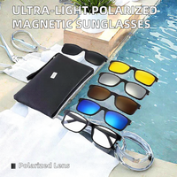 Montures de lunettes carrées unisexes ultra-légères TR90 2026 à monture complète avec miroir, haute qualité, vision nocturne magnétique 5 en 1, clips polarisés