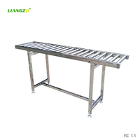 LIANGZO Transport industriel non standard Brossé 201 Convoyeur à rouleaux en acier inoxydable 304 avec pieds